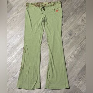 Vintage Women’s Large Coca Cola Olive  Green Flare Women's Pants